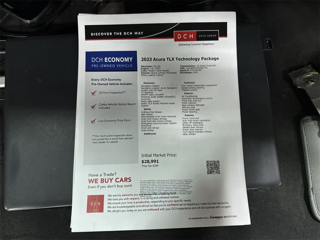 2023 Acura TLX w/Technology Package
