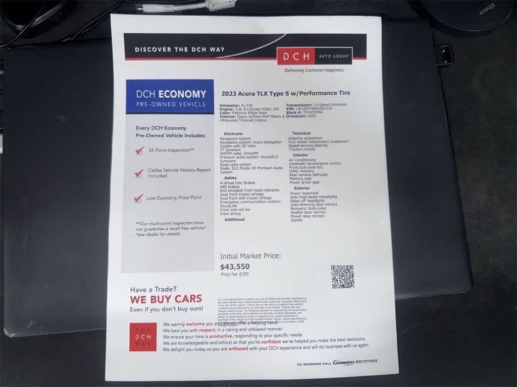 2023 Acura TLX Type S w/Performance Tire