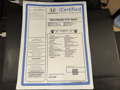 2023 Honda Civic Sport