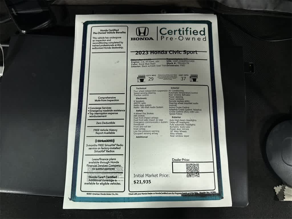 2023 Honda Civic Sport