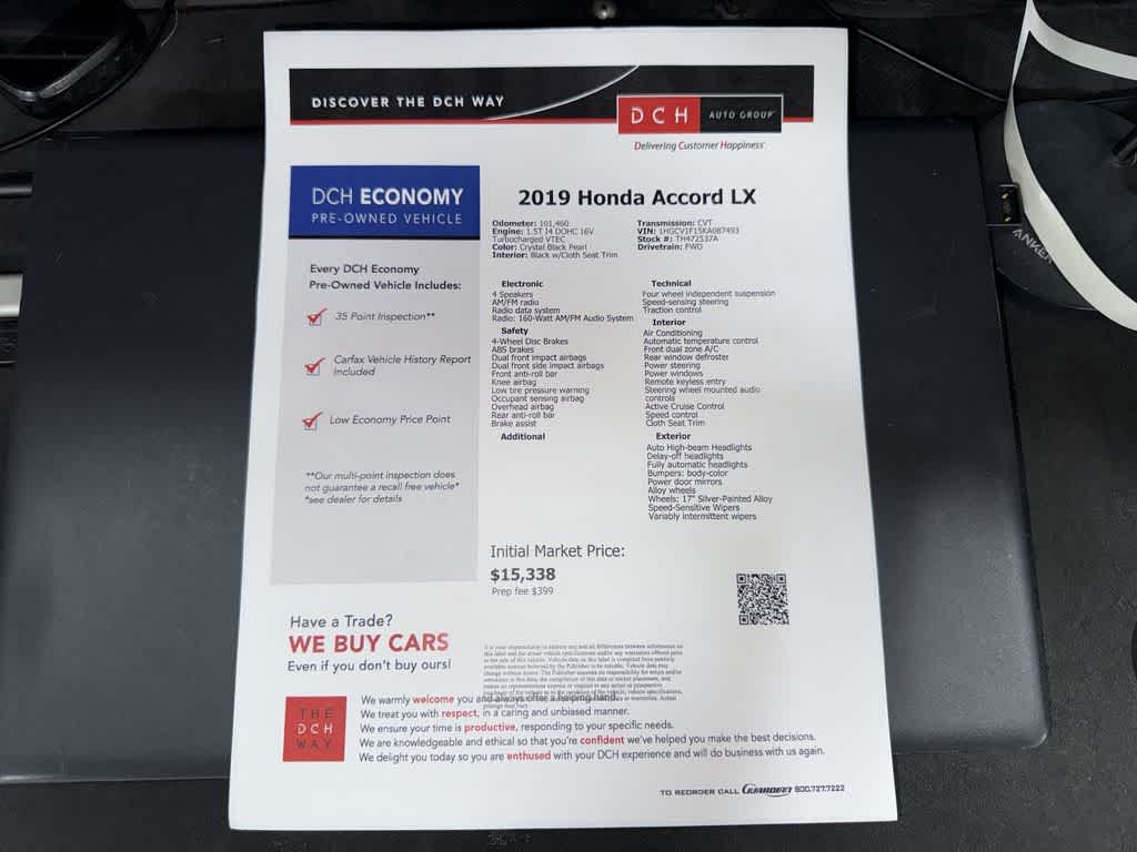 2019 Honda Accord Sedan LX 1.5T