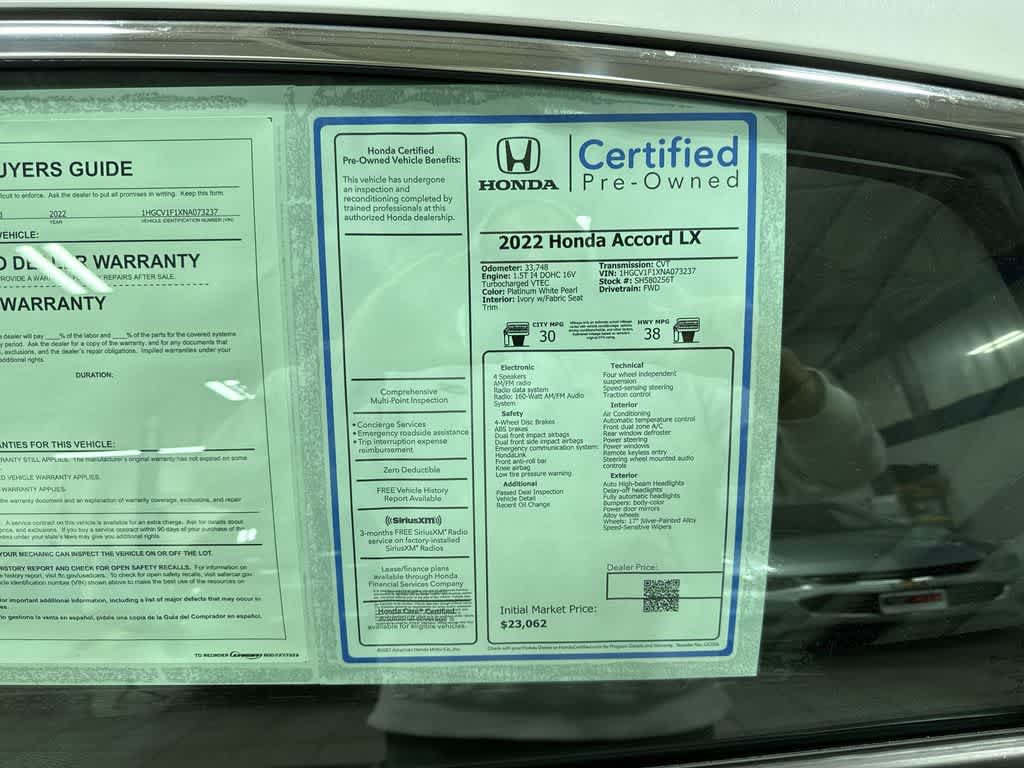 2022 Honda Accord LX