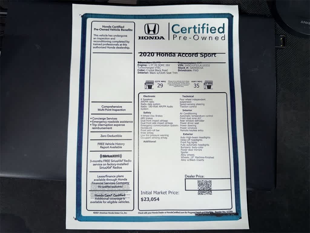 2020 Honda Accord Sport