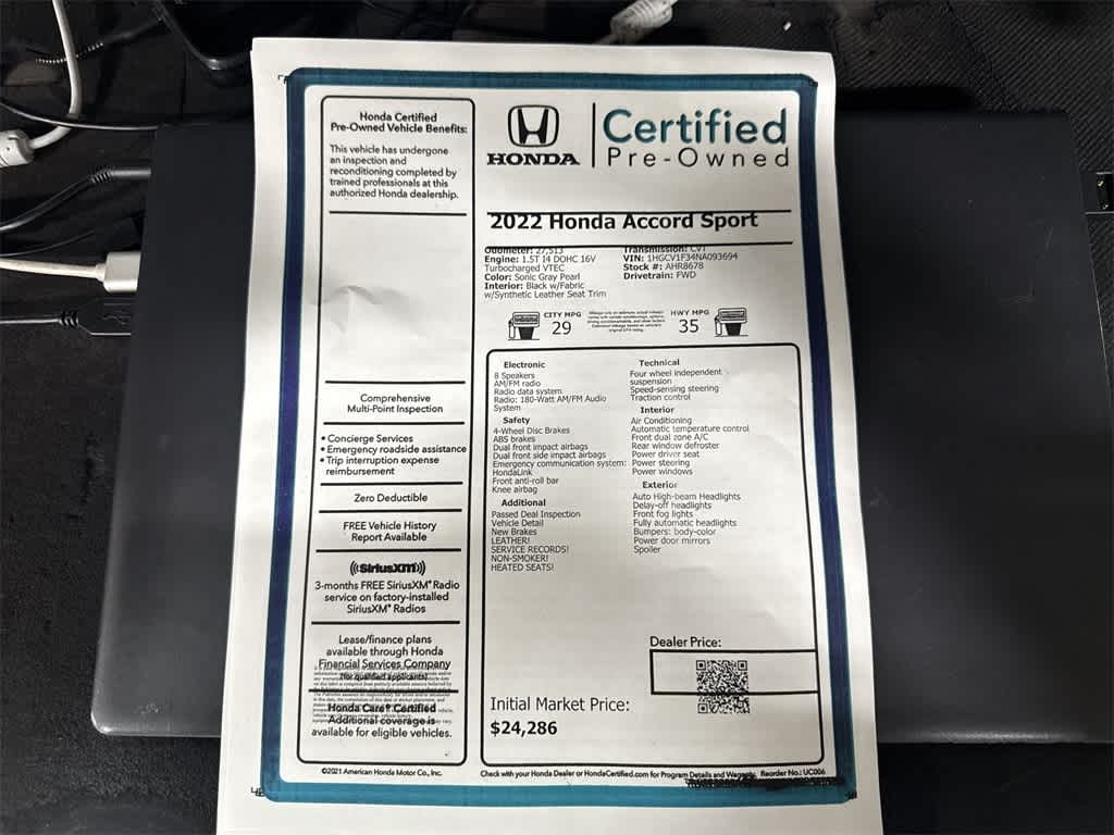 2022 Honda Accord Sport