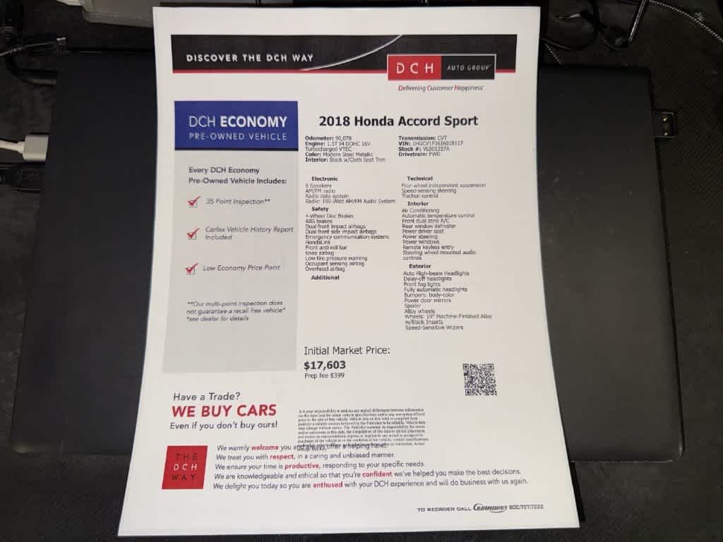 2018 Honda Accord Sedan Sport 1.5T
