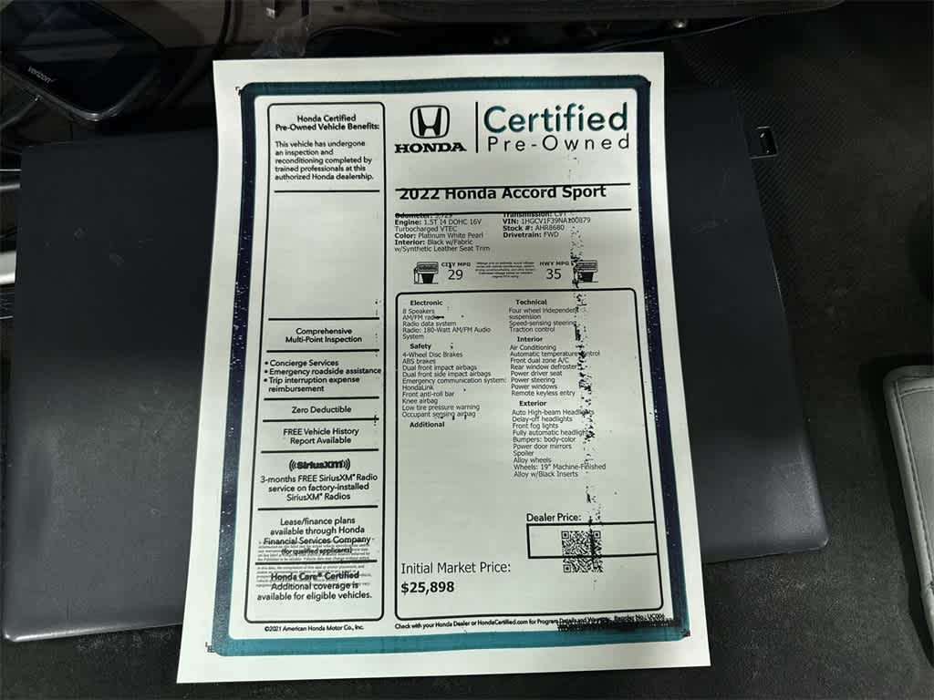 2022 Honda Accord Sport