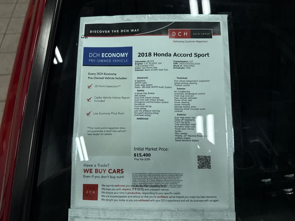 2018 Honda Accord Sedan Sport 1.5T