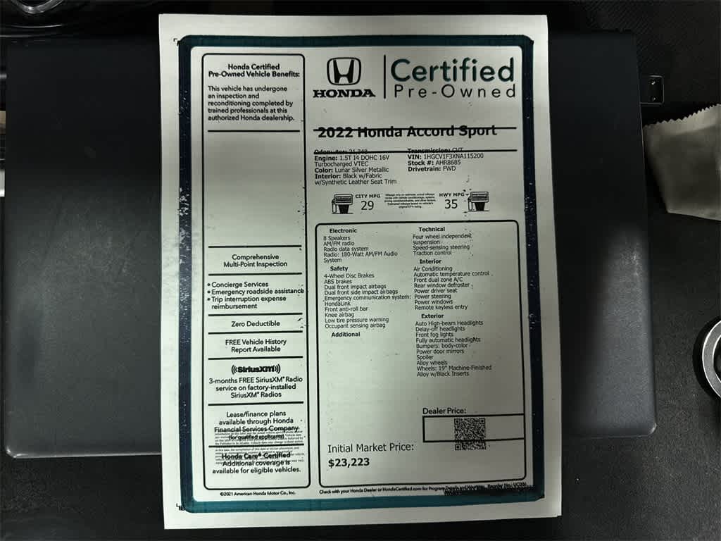 2022 Honda Accord Sport