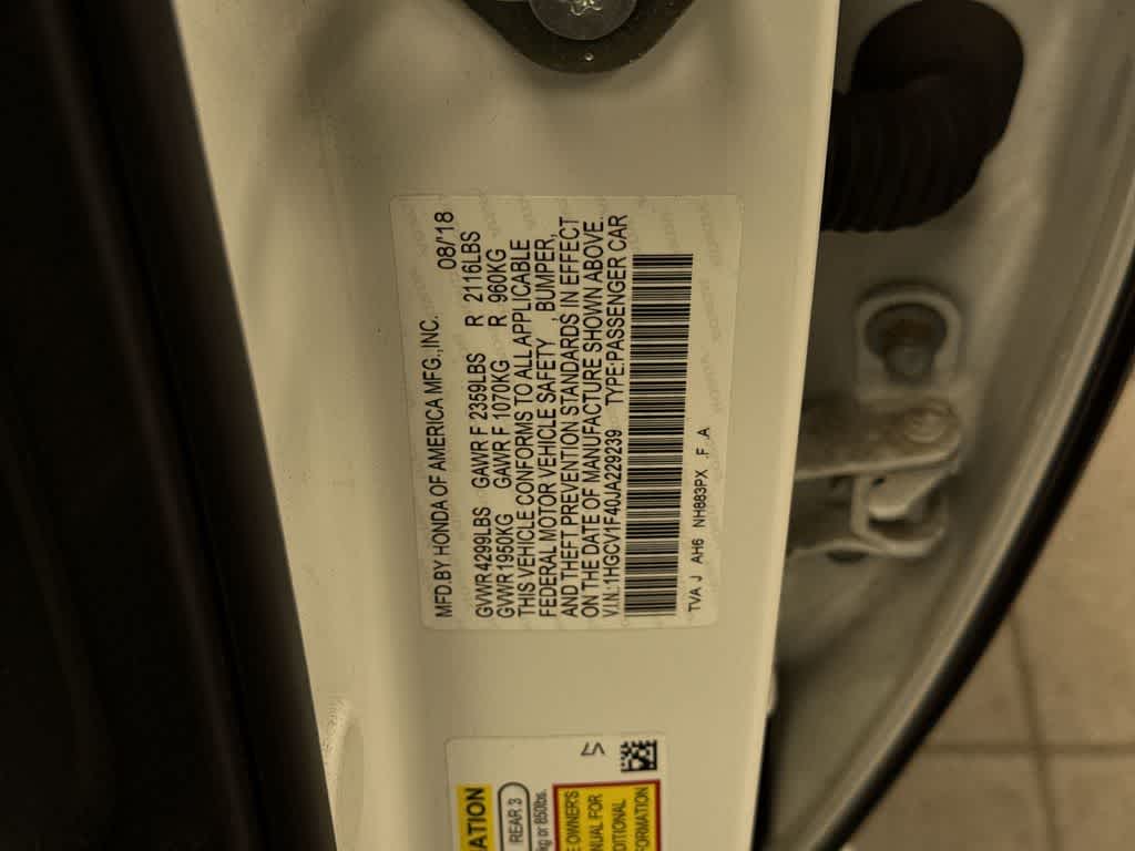 2018 Honda Accord Sedan EX 1.5T