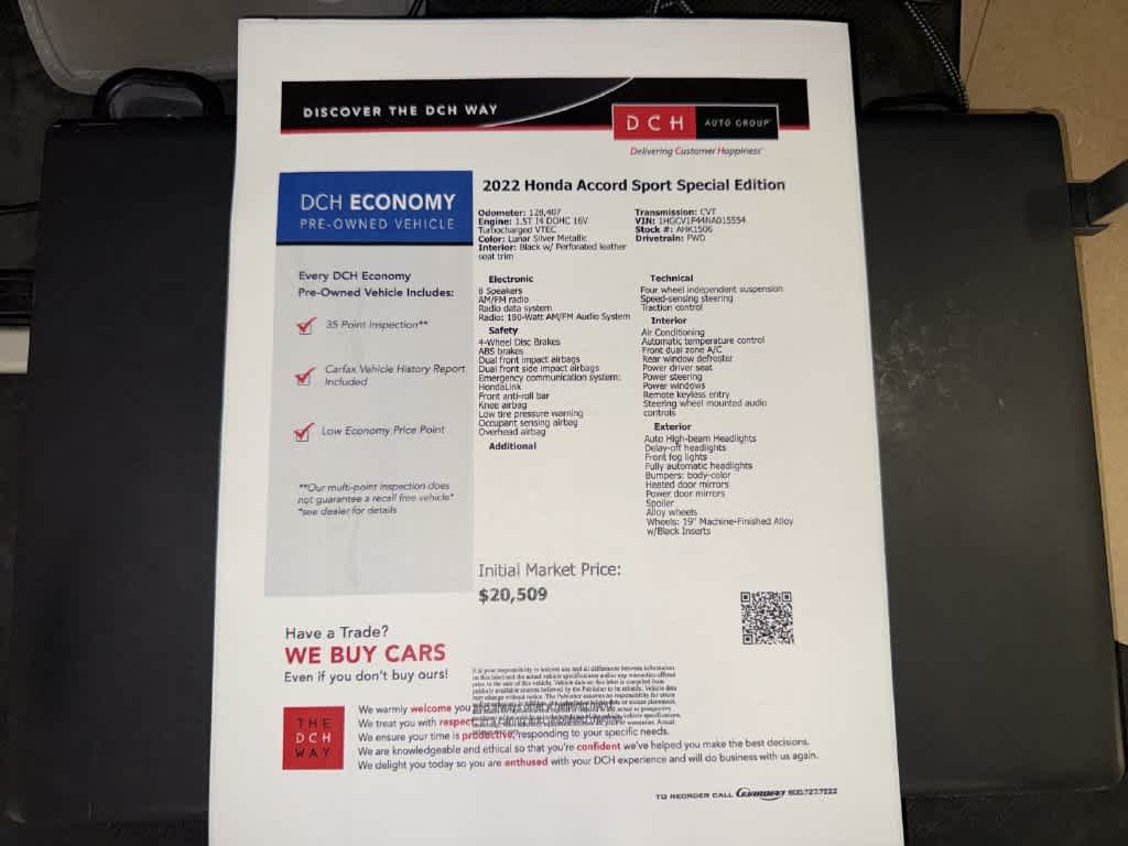 2022 Honda Accord Sport SE