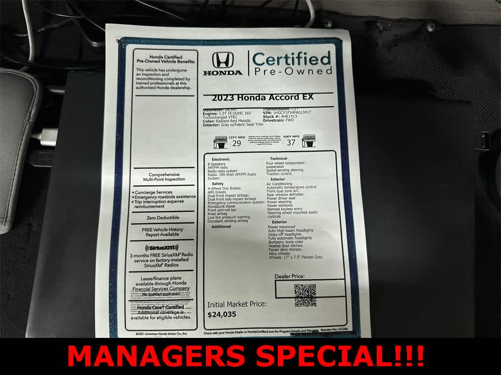 2023 Honda Accord EX