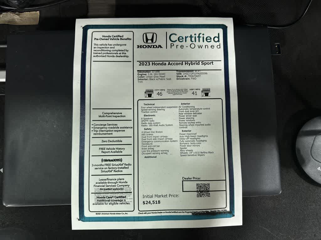 2023 Honda Accord Hybrid Sport