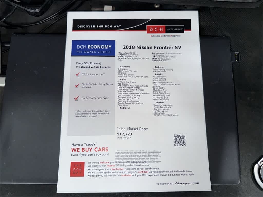 2018 Nissan Frontier SV V6