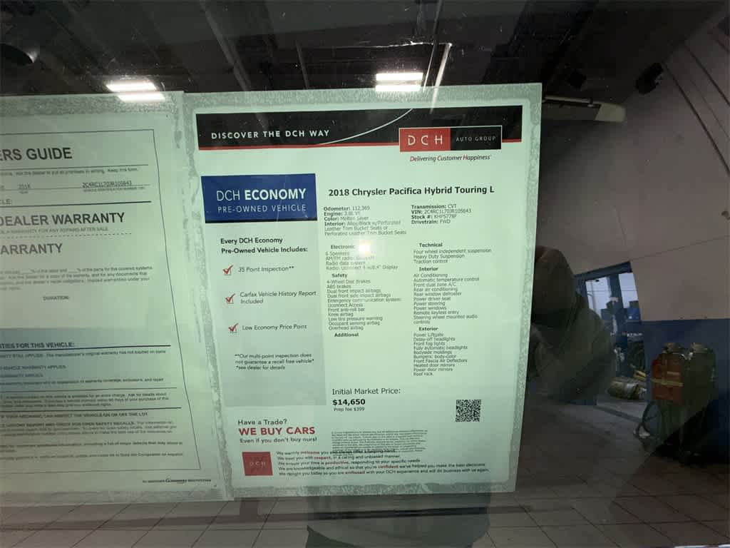 2018 Chrysler Pacifica Hybrid Touring L