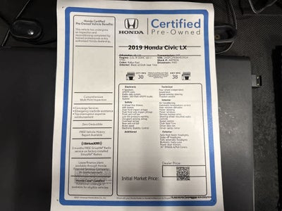 2019 Honda Civic Sedan LX