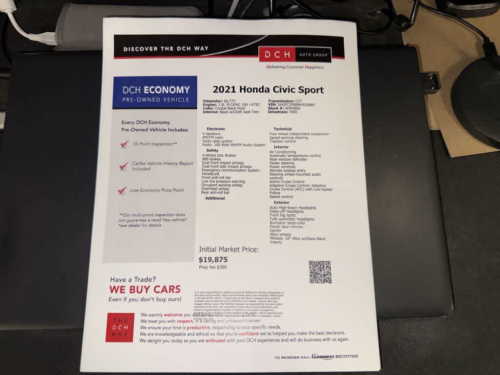 2021 Honda Civic Sedan Sport