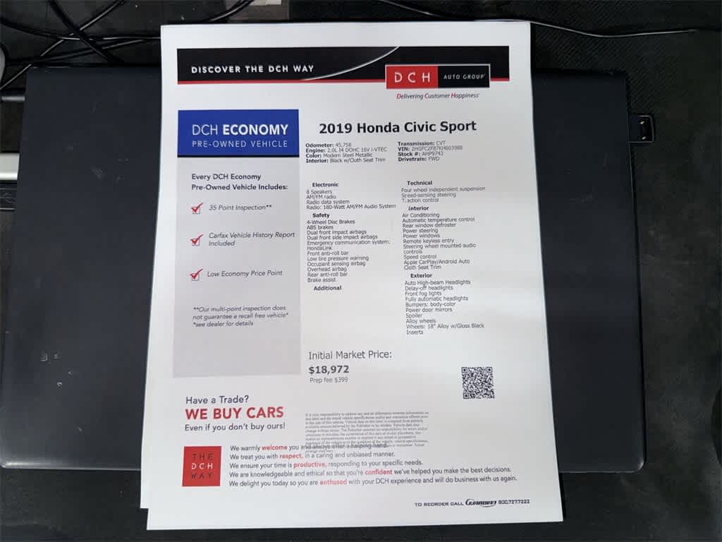 2019 Honda Civic Sport