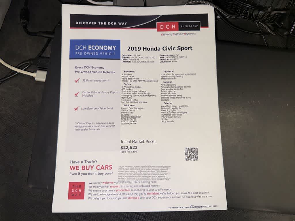 2019 Honda Civic Sedan Sport