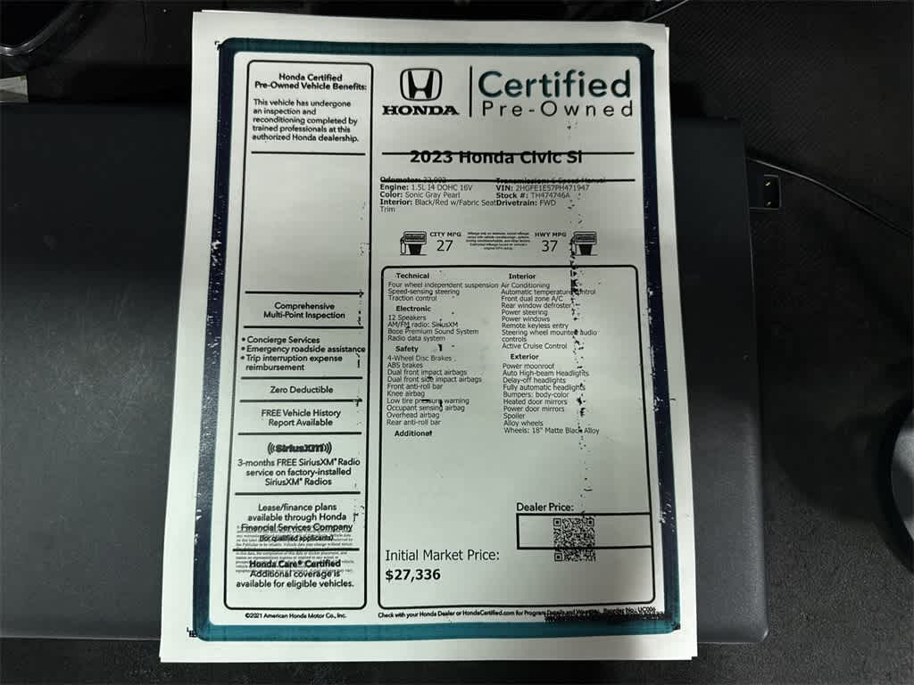 2023 Honda Civic Si Manual