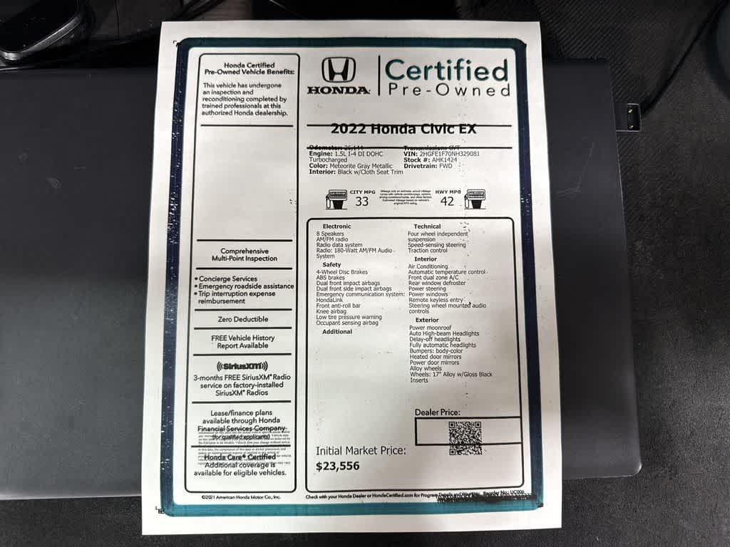 2022 Honda Civic EX