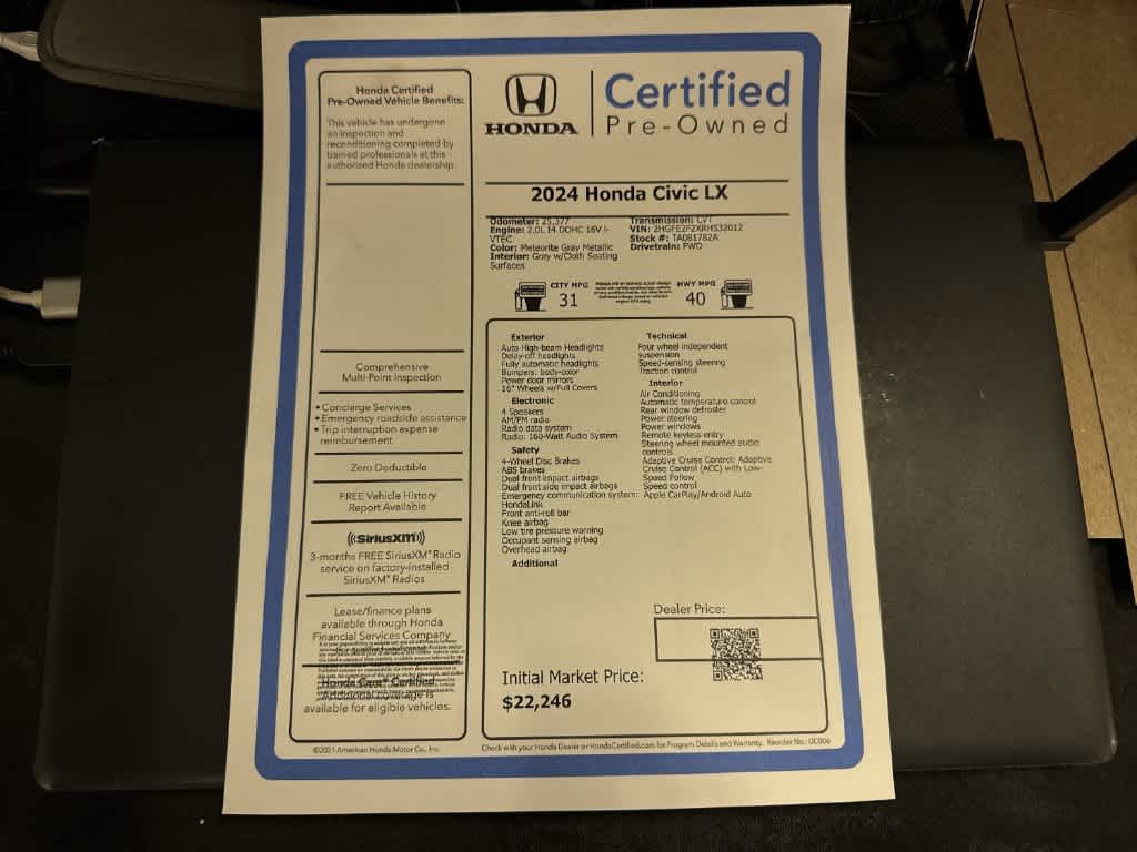 2024 Honda Civic LX