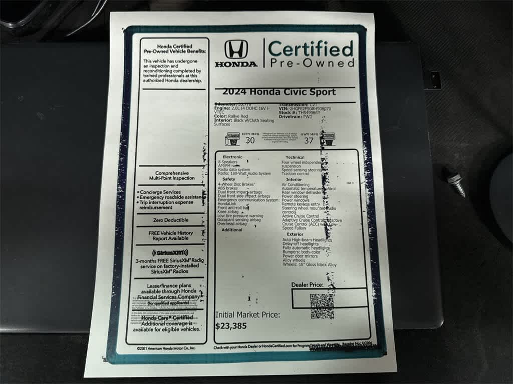 2024 Honda Civic Sport
