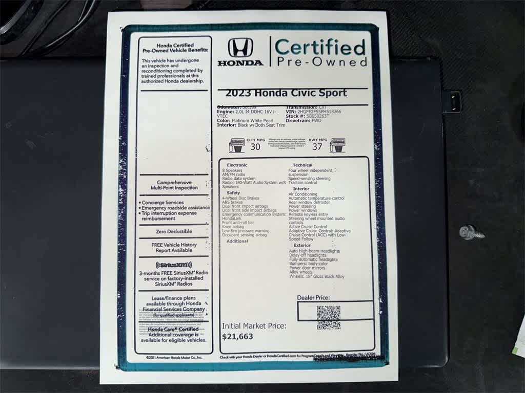 2023 Honda Civic Sport