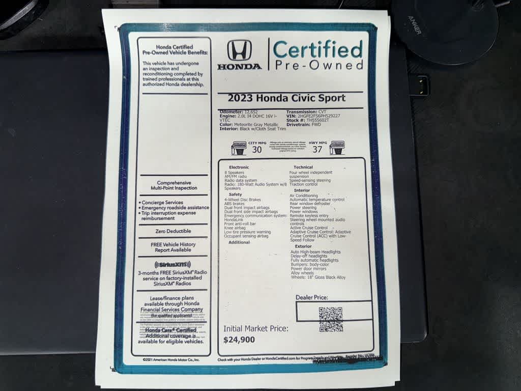 2023 Honda Civic Sport