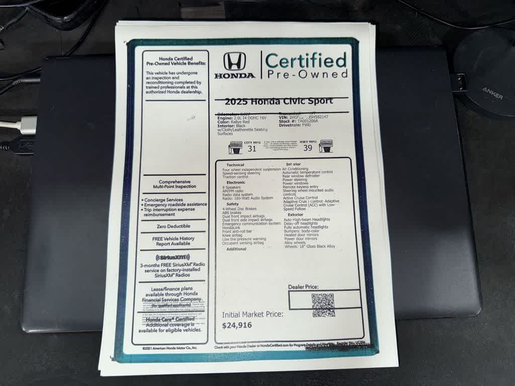 2025 Honda Civic Sport