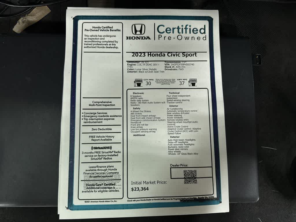 2023 Honda Civic Sport
