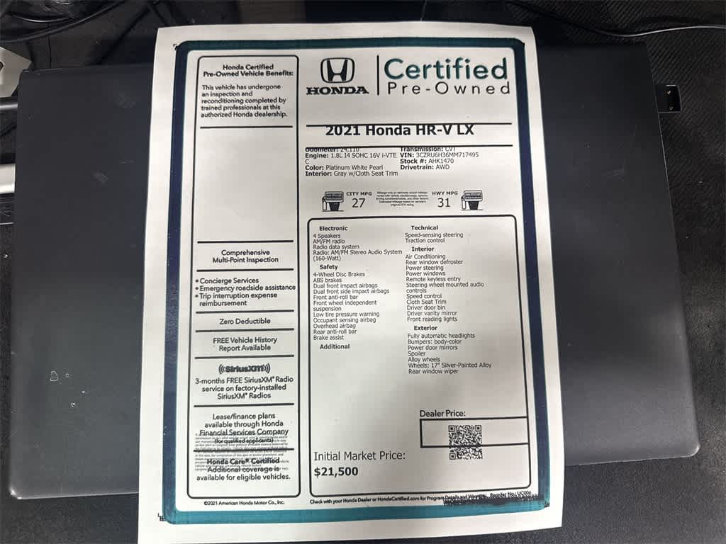 2021 Honda HR-V LX