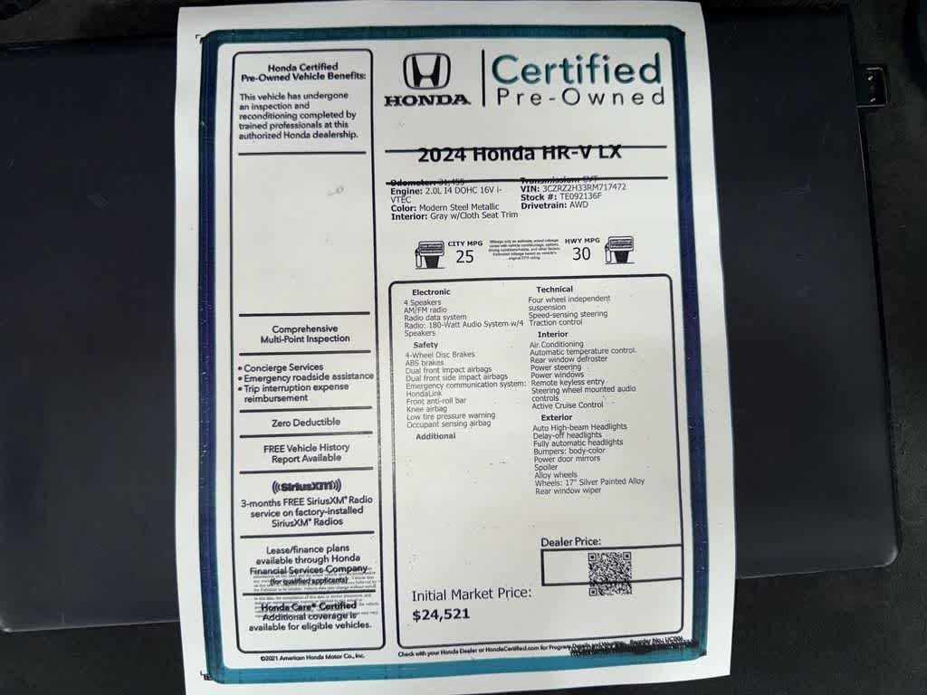 2024 Honda HR-V LX
