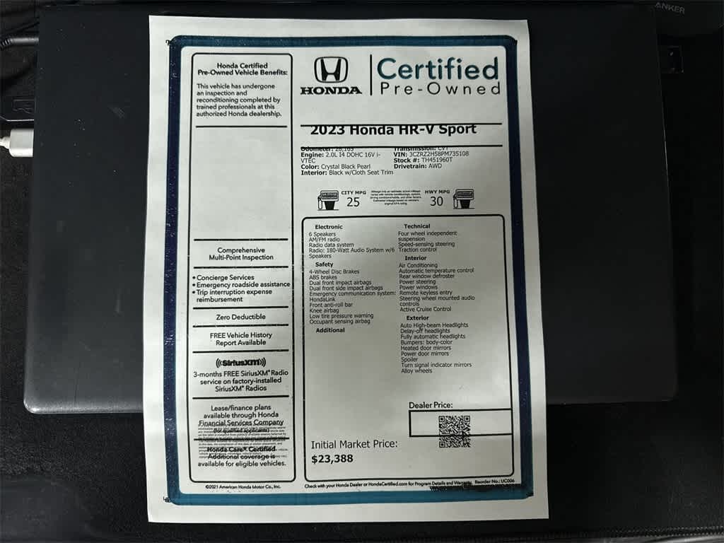 2023 Honda HR-V Sport