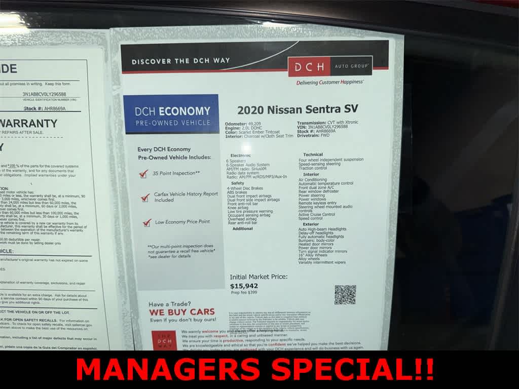 2020 Nissan Sentra SV