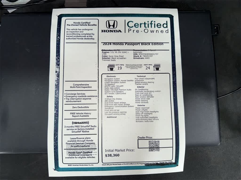 2024 Honda Passport Black Edition