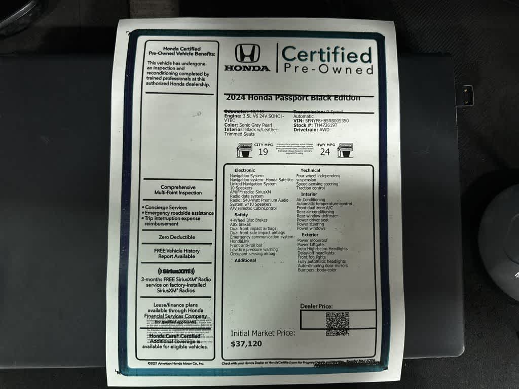 2024 Honda Passport Black Edition
