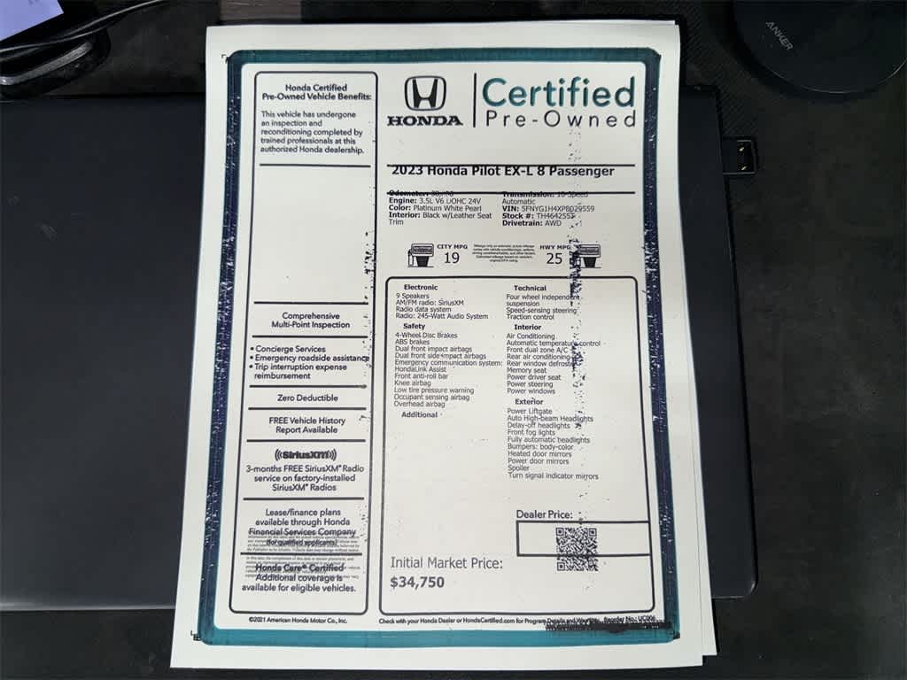 2023 Honda Pilot EX-L 8 Passenger