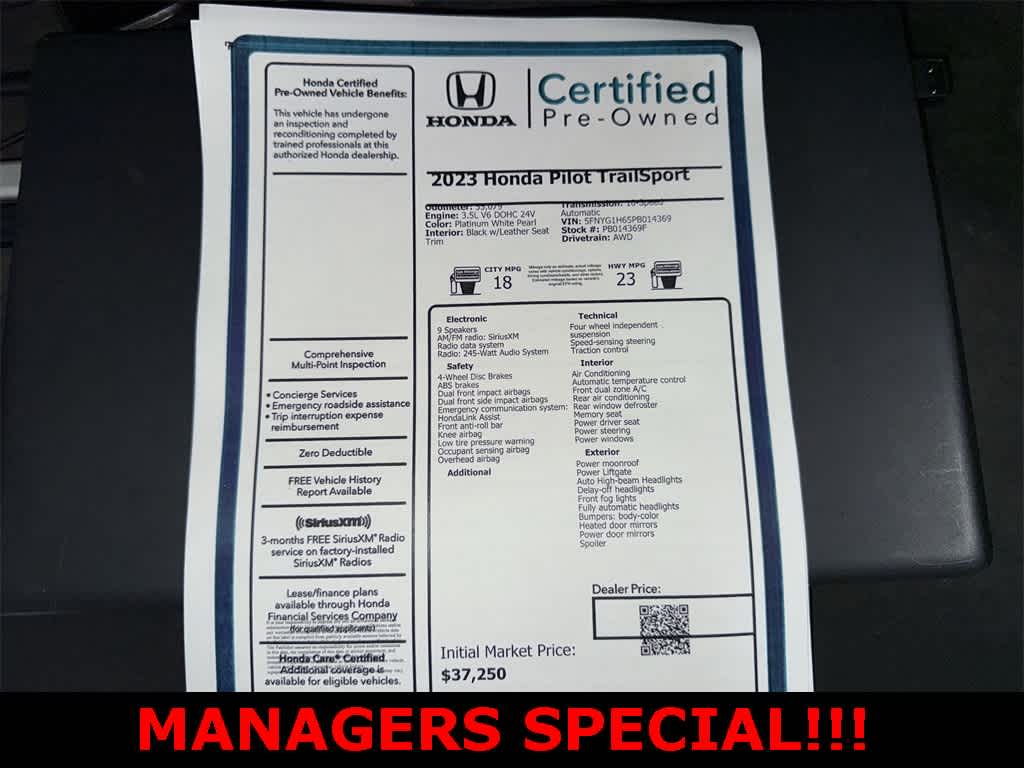 2023 Honda Pilot TrailSport