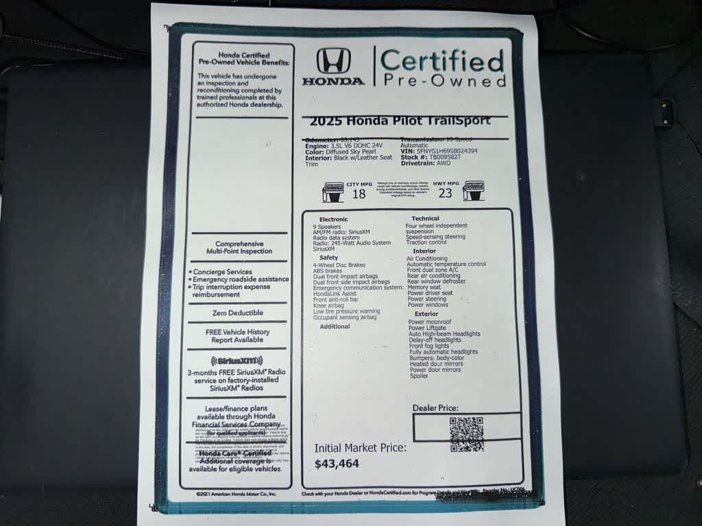 2025 Honda Pilot TrailSport