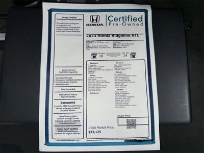 2023 Honda Ridgeline RTL