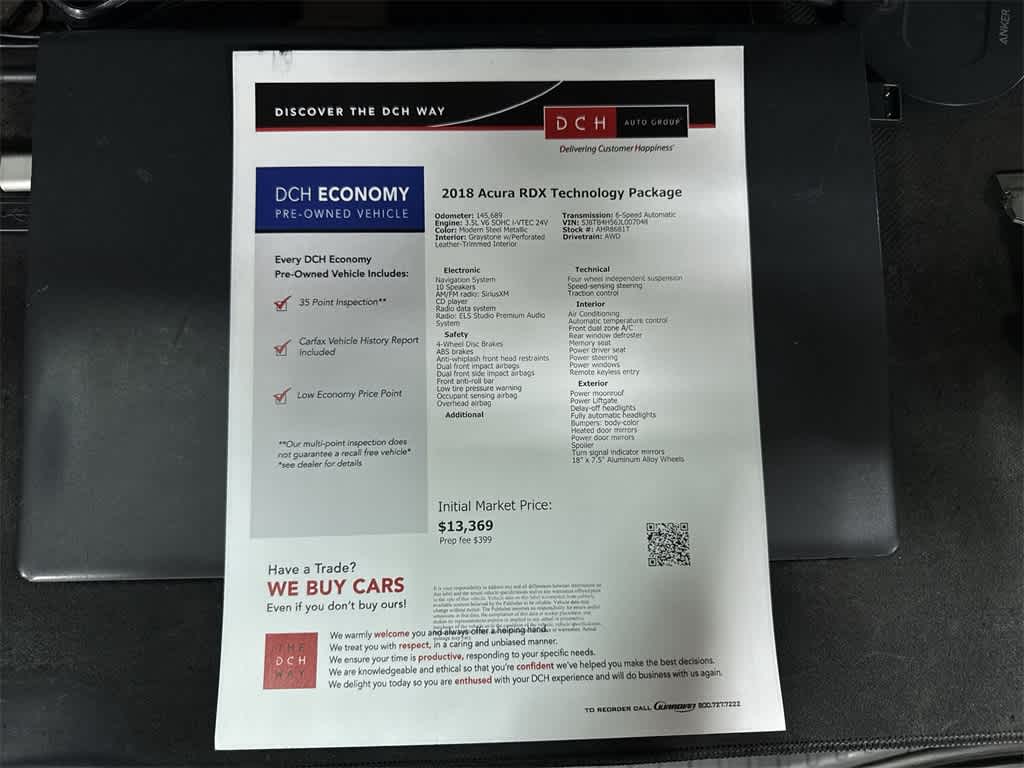 2018 Acura RDX w/Technology Pkg