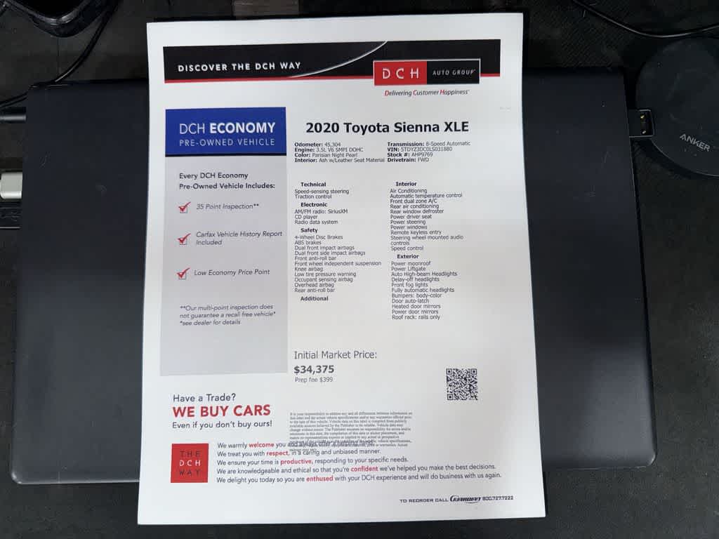 2020 Toyota Sienna XLE