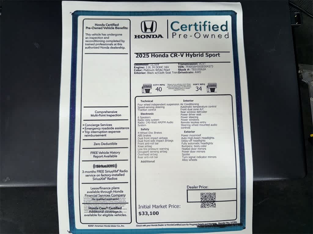 2025 Honda CR-V Hybrid Sport
