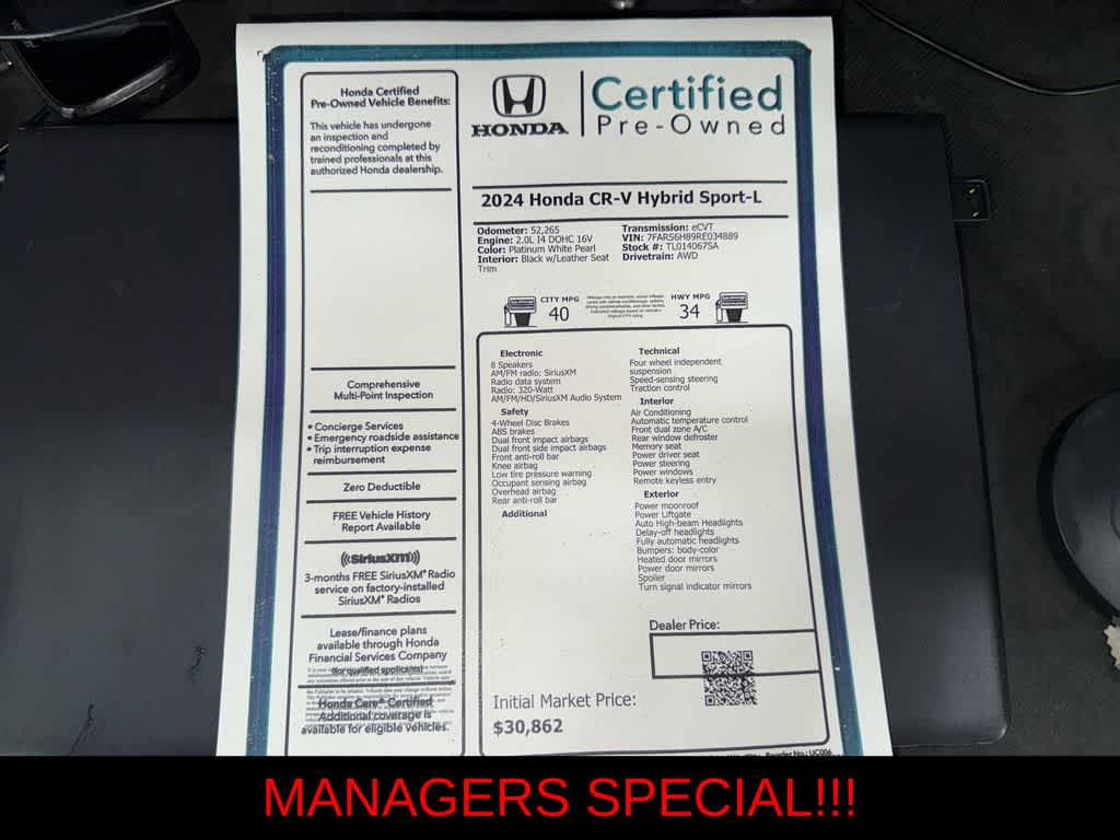 2024 Honda CR-V Hybrid Sport-L