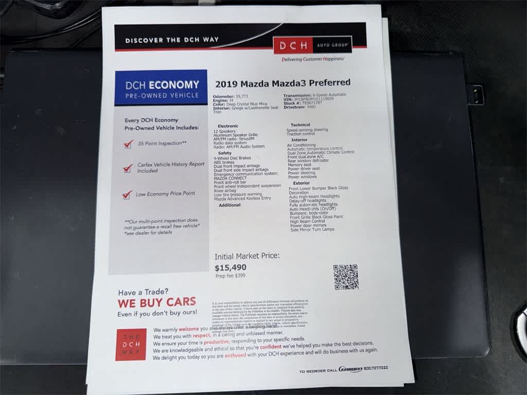 2019 Mazda MAZDA3 w/Preferred Pkg