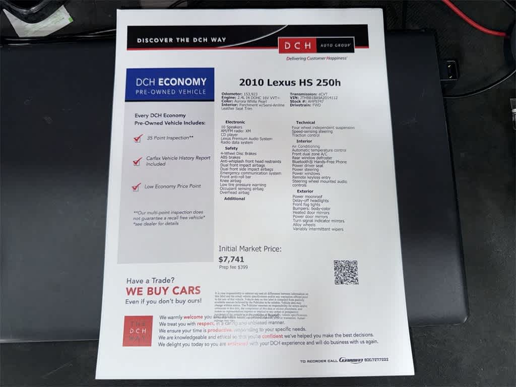 2010 Lexus HS 250h 4dr Sdn Hybrid