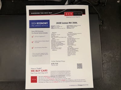 2020 Lexus RX 350L RX 350L