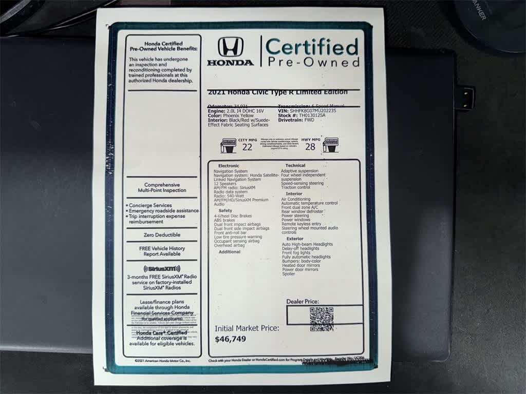 2021 Honda Civic Type R Limited Edition